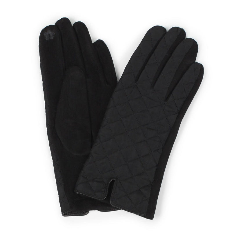 Suede Glove W/Diamond Stitch