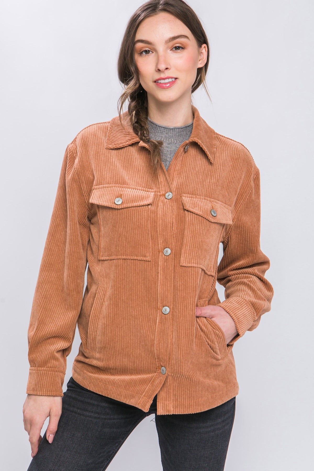 Corduroy Button Down Jacket