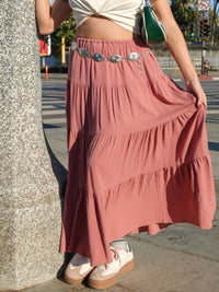 Elastic Waist Tiered Maxi