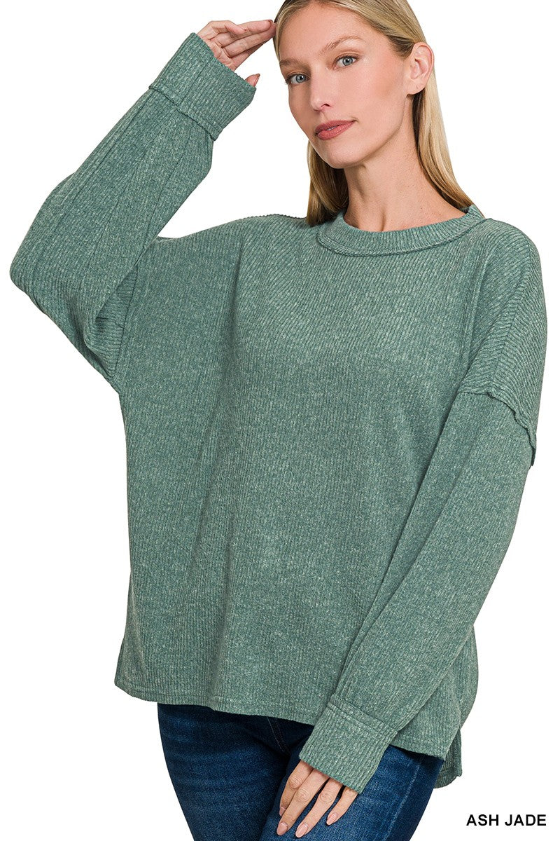 Brushed Ribbed Hacci Sweater