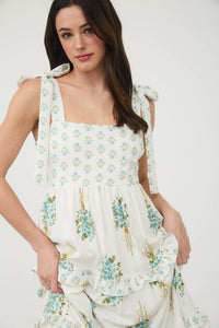 Floral Bouquet Tie Strap Dress