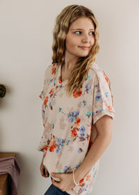 Dolman Floral Short Sleeve