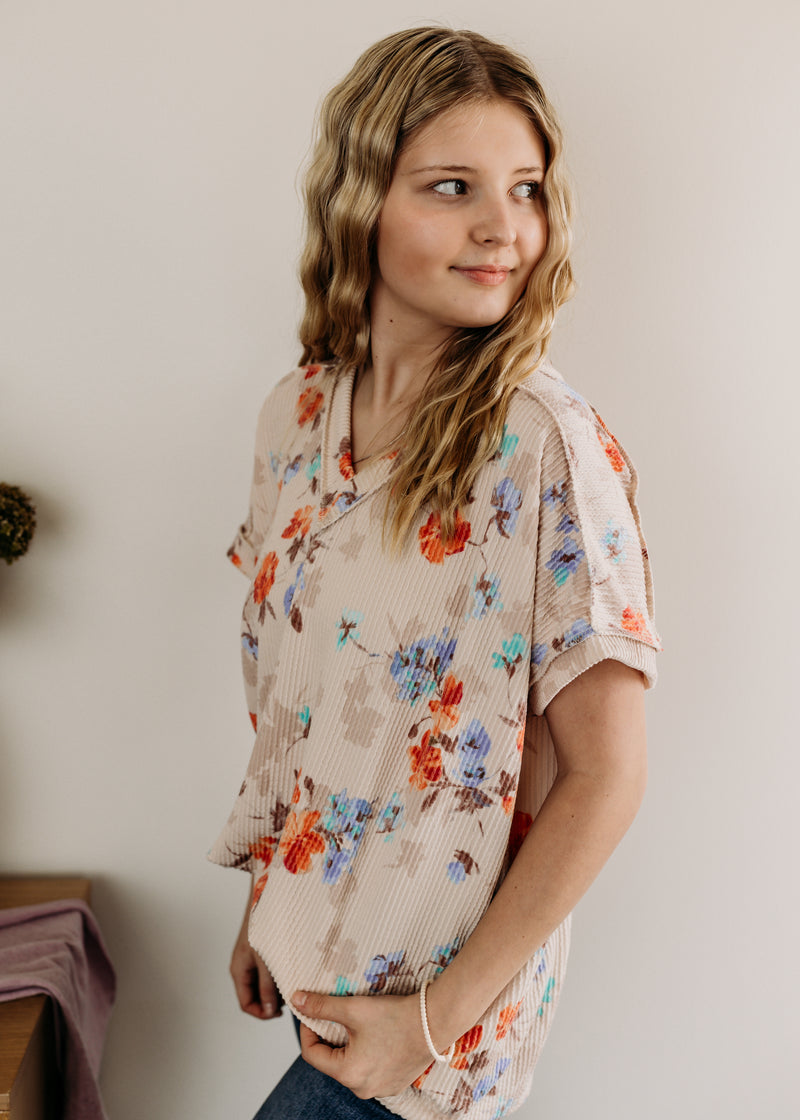 Dolman Floral Short Sleeve